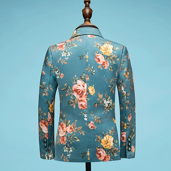 Amazing / Unique Jade Green Printing Flower Polyester Boys Wedding Suits 2019