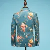Amazing / Unique Jade Green Printing Flower Polyester Boys Wedding Suits 2019