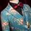 Amazing / Unique Jade Green Printing Flower Polyester Boys Wedding Suits 2019