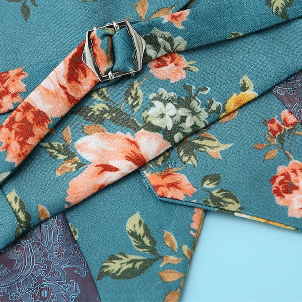 Amazing / Unique Jade Green Printing Flower Polyester Boys Wedding Suits 2019