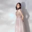 Chic / Beautiful Blushing Pink Homecoming Graduation Dresses 2019 A-Line / Princess Spaghetti Straps Short Sleeve Appliques Flower Pearl Glitter Tulle Tea-length Ruffle Backless Formal Dresses