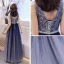 Chic / Belle Bleu Marine Robe De Soirée 2019 Princesse Col v profond Sans Manches Perle Ceinture Longue Volants Dos Nu Robe De Ceremonie