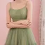 Modest / Simple Sage Green Homecoming Graduation Dresses 2019 A-Line / Princess Spaghetti Straps Sleeveless Tea-length Ruffle Backless Formal Dresses