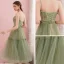 Modest / Simple Sage Green Homecoming Graduation Dresses 2019 A-Line / Princess Spaghetti Straps Sleeveless Tea-length Ruffle Backless Formal Dresses