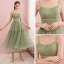 Modest / Simple Sage Green Homecoming Graduation Dresses 2019 A-Line / Princess Spaghetti Straps Sleeveless Tea-length Ruffle Backless Formal Dresses
