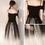 Unique Noire Dégradé De Couleur de retour Robe De Graduation 2019 Princesse Bretelles Spaghetti Une épaule Noeud Glitter Tulle Thé Longueur Volants Dos Nu Robe De Ceremonie