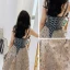 Elegant Champagne Suede Evening Dresses  2019 A-Line / Princess Shoulders Sleeveless Glitter Tulle Floor-Length / Long Ruffle Backless Formal Dresses