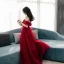 Élégant Bordeaux Robe De Soirée 2019 Princesse De l'épaule Manches Courtes Appliques En Dentelle Faux Diamant Longue Volants Dos Nu Robe De Ceremonie