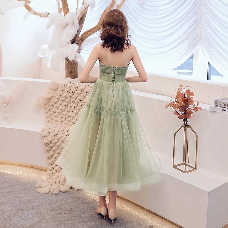 Modest Simple Jade Green Homecoming Graduation Dresses 2019 A-Line Princess Spaghetti