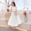 Modest / Simple Jade Green Homecoming Graduation Dresses 2019 A-Line / Princess Spaghetti Straps Sleeveless Tea-length Backless Formal Dresses