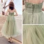 Modest / Simple Jade Green Homecoming Graduation Dresses 2019 A-Line / Princess Spaghetti Straps Sleeveless Tea-length Backless Formal Dresses
