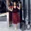 Chic / Beautiful Burgundy Suede Homecoming Graduation Dresses 2019 A-Line / Princess Deep V-Neck Sleeveless Metal Sash Tea-length Cascading Ruffles Formal Dresses