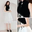 Chinese style Black White Homecoming Graduation Dresses 2019 A-Line / Princess High Neck Sleeveless Star Appliques Lace Knee-Length Ruffle Formal Dresses