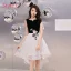 Chinese style Black White Homecoming Graduation Dresses 2019 A-Line / Princess High Neck Sleeveless Star Appliques Lace Knee-Length Ruffle Formal Dresses