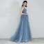 Meilleur Bleu Ciel Robe De Soirée 2019 Princesse Transparentes Col v profond Sans Manches Perlage Glitter Tulle Train De Balayage Volants Dos Nu Robe De Ceremonie