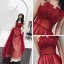 Chic / Beautiful Burgundy Evening Dresses  2019 A-Line / Princess Amazing / Unique Strapless Sleeveless Glitter Tulle Floor-Length / Long Ruffle Backless Formal Dresses