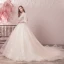 Bling Bling Champagne Robe De Mariée 2019 Princesse V-Cou Transparentes Gonflée 3/4 Manches Dos Nu Paillettes Perlage Glitter Tulle Chapel Train Volants