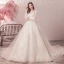 Bling Bling Champagne Robe De Mariée 2019 Princesse V-Cou Transparentes Gonflée 3/4 Manches Dos Nu Paillettes Perlage Glitter Tulle Chapel Train Volants