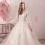 Bling Bling Champagne Robe De Mariée 2019 Princesse V-Cou Transparentes Gonflée 3/4 Manches Dos Nu Paillettes Perlage Glitter Tulle Chapel Train Volants