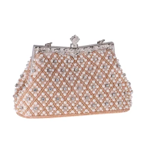 Mooie Prachtige Zilveren Rhinestone Kralen Parel Handtassen 2019