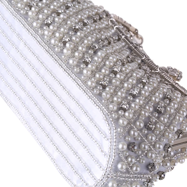 Chic / Belle Argenté Faux Diamant Perlage Perle Pochette 2019