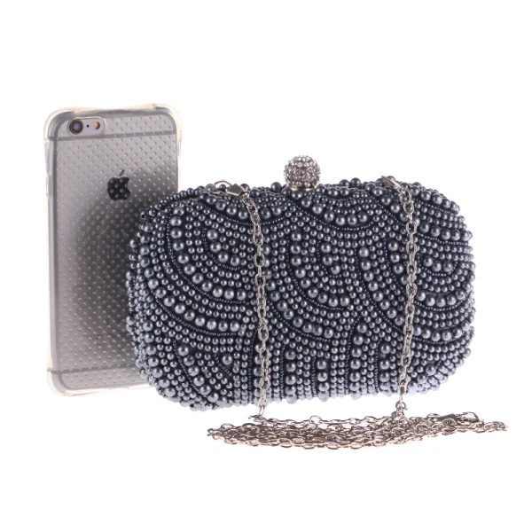 Moderne / Mode Perlage Perle Gris Pochette 2019