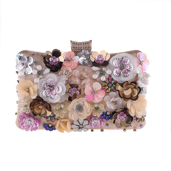 Bloemenfee Goud Handtassen Kralen Rhinestone Pailletten Bloem Accessoires 2019