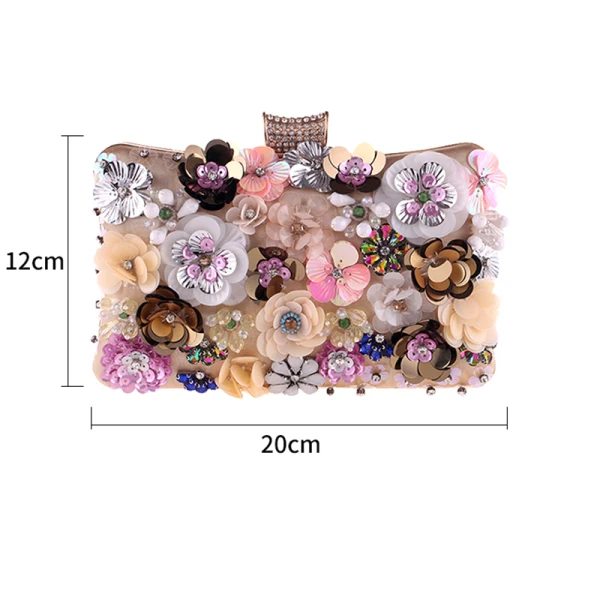Bloemenfee Goud Handtassen Kralen Rhinestone Pailletten Bloem Accessoires 2019