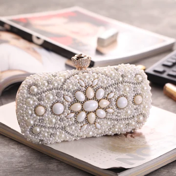 Moderne Mode Ivoire Pochette Perlage Perle Faux Diamant Accessorize 2019