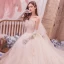 Romantisk Champagne Brudekjoler 2019 Prinsesse Fantastiske / Unike Kjæreste Uten Ermer Ryggløse Appliques Blonder Beading Glitter Tyll Cathedral Train Buste