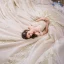 Luxury / Gorgeous Champagne Wedding Dresses 2019 Ball Gown Off-The-Shoulder Short Sleeve Backless Appliques Lace Beading Pearl Glitter Tulle Royal Train Ruffle