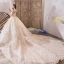 Bling Bling Champagne Brudekjoler 2019 Prinsesse Fantastiske / Unike Kjæreste Uten Ermer Ryggløse Glitter Tyll Royal Train Buste