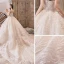 Bling Bling Champagne Brudekjoler 2019 Prinsesse Fantastiske / Unike Kjæreste Uten Ermer Ryggløse Glitter Tyll Royal Train Buste