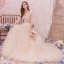 Romantic Outdoor / Garden Summer Champagne Wedding Dresses 2019 A-Line / Princess Spaghetti Straps Sleeveless Backless Appliques Lace Beading Sweep Train Ruffle