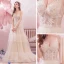 Romantic Outdoor / Garden Summer Champagne Wedding Dresses 2019 A-Line / Princess Spaghetti Straps Sleeveless Backless Appliques Lace Beading Sweep Train Ruffle