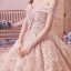 Bling Bling Champagne Wedding Dresses 2019 A-Line / Princess Off-The-Shoulder Short Sleeve Backless Appliques Lace Flower Beading Glitter Tulle Royal Train Ruffle