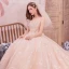 Romantisk Champagne Brudekjoler 2019 Ballkjole Kjæreste Uten Ermer Ryggløse Appliques Blonder Beading Rhinestone Glitter Tyll Cathedral Train Buste