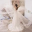 Romantic Champagne Outdoor / Garden Wedding Dresses 2019 A-Line / Princess Spaghetti Straps Sleeveless Backless Appliques Lace Beading Court Train Ruffle