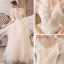 Romantic Champagne Outdoor / Garden Wedding Dresses 2019 A-Line / Princess Spaghetti Straps Sleeveless Backless Appliques Lace Beading Court Train Ruffle