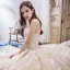 Chic / Beautiful Champagne Wedding Dresses 2019 Ball Gown Sweetheart Sleeveless Backless Glitter Appliques Lace Beading Royal Train Ruffle