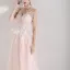 Romantic Pearl Pink Evening Dresses  2019 A-Line / Princess Spaghetti Straps Sleeveless Appliques Flower Pearl Beading Tassel Floor-Length / Long Ruffle Backless Formal Dresses