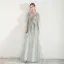 Élégant Vert Robe De Soirée 2019 Princesse Bretelles Spaghetti Appliques En Dentelle Perlage Longue Volants Dos Nu Robe De Ceremonie