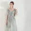 Élégant Vert Robe De Soirée 2019 Princesse Bretelles Spaghetti Appliques En Dentelle Perlage Longue Volants Dos Nu Robe De Ceremonie