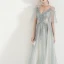 Élégant Vert Robe De Soirée 2019 Princesse Bretelles Spaghetti Appliques En Dentelle Perlage Longue Volants Dos Nu Robe De Ceremonie