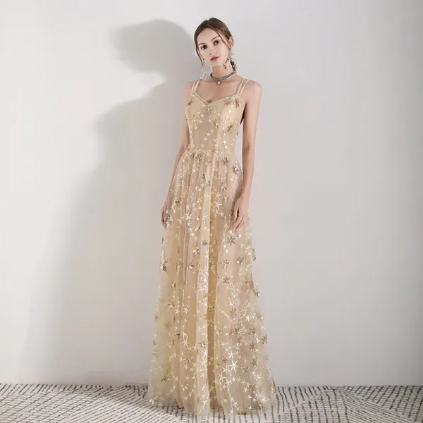 Embroidered Sequins Backless Sleeveless Evening Dresses Embroidered Sequins Backless Sleeveless Evening Dresses