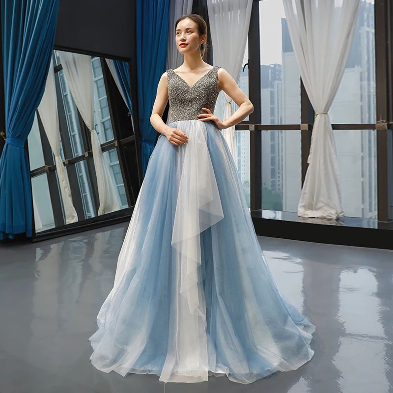 Vestido Invitada Boda Vestido Dama Honor Satén - Cuello V, Sin Mangas, Abertura Para Fiestas Y Bodas Vestido Largo Formal Para Fiesta De Noche