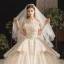Bling Bling Champagne Wedding Dresses 2019 Ball Gown Off-The-Shoulder Short Sleeve Backless Glitter Sequins Tulle Cathedral Train Ruffle