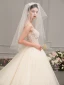 Illusion Champagne Wedding Dresses 2019 A-Line / Princess Spaghetti Straps Sleeveless Backless Appliques Lace Pierced Beading Glitter Tulle Cathedral Train Ruffle