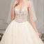 Illusion Champagne Wedding Dresses 2019 A-Line / Princess Spaghetti Straps Sleeveless Backless Appliques Lace Pierced Beading Glitter Tulle Cathedral Train Ruffle