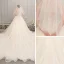 Illusion Champagne Wedding Dresses 2019 A-Line / Princess Spaghetti Straps Sleeveless Backless Appliques Lace Pierced Beading Glitter Tulle Cathedral Train Ruffle